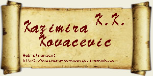 Kazimira Kovačević vizit kartica